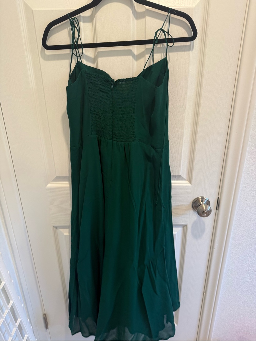 Reformation Emerald Green Midi Dress with Spaghetti Straps